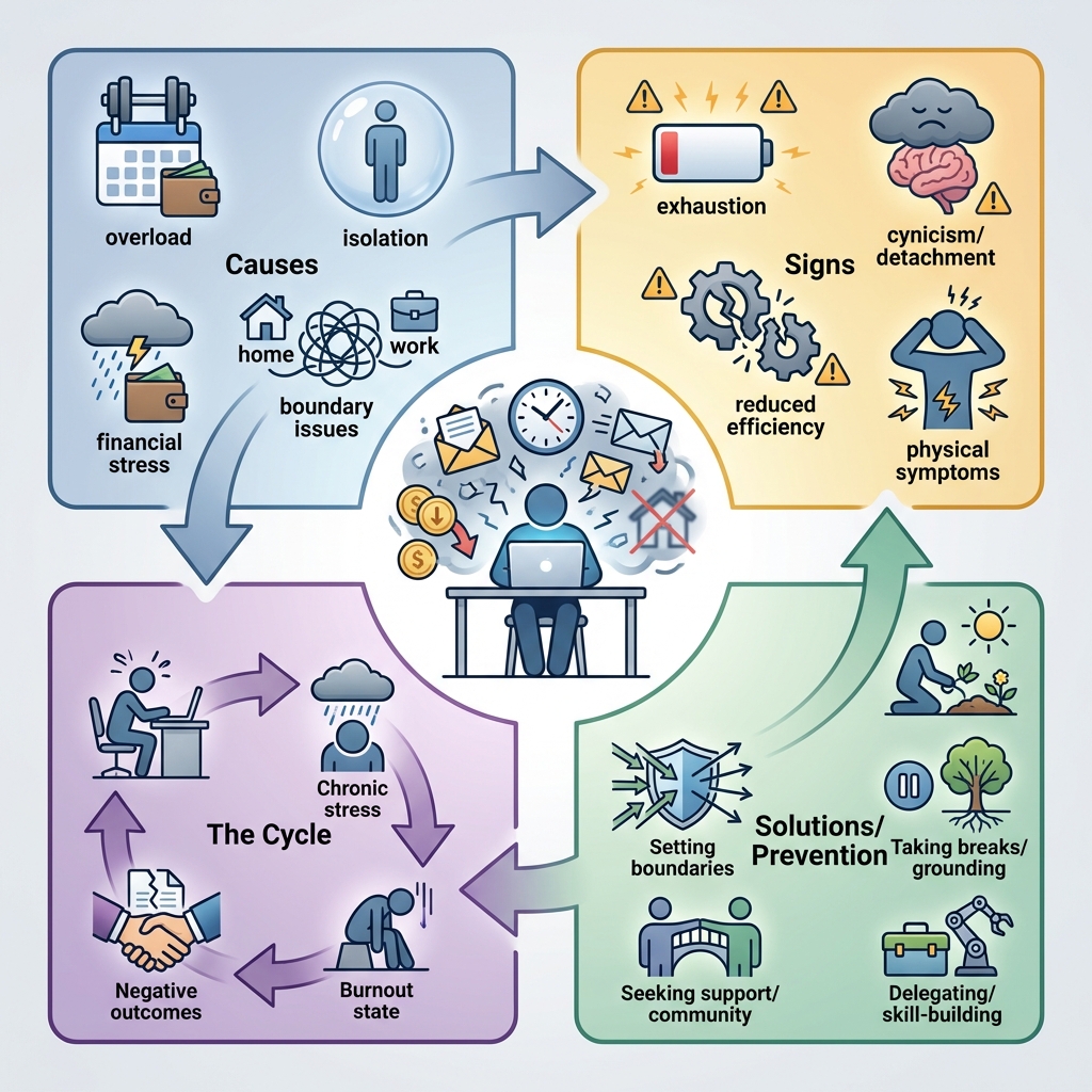 Infographie burn out freelance