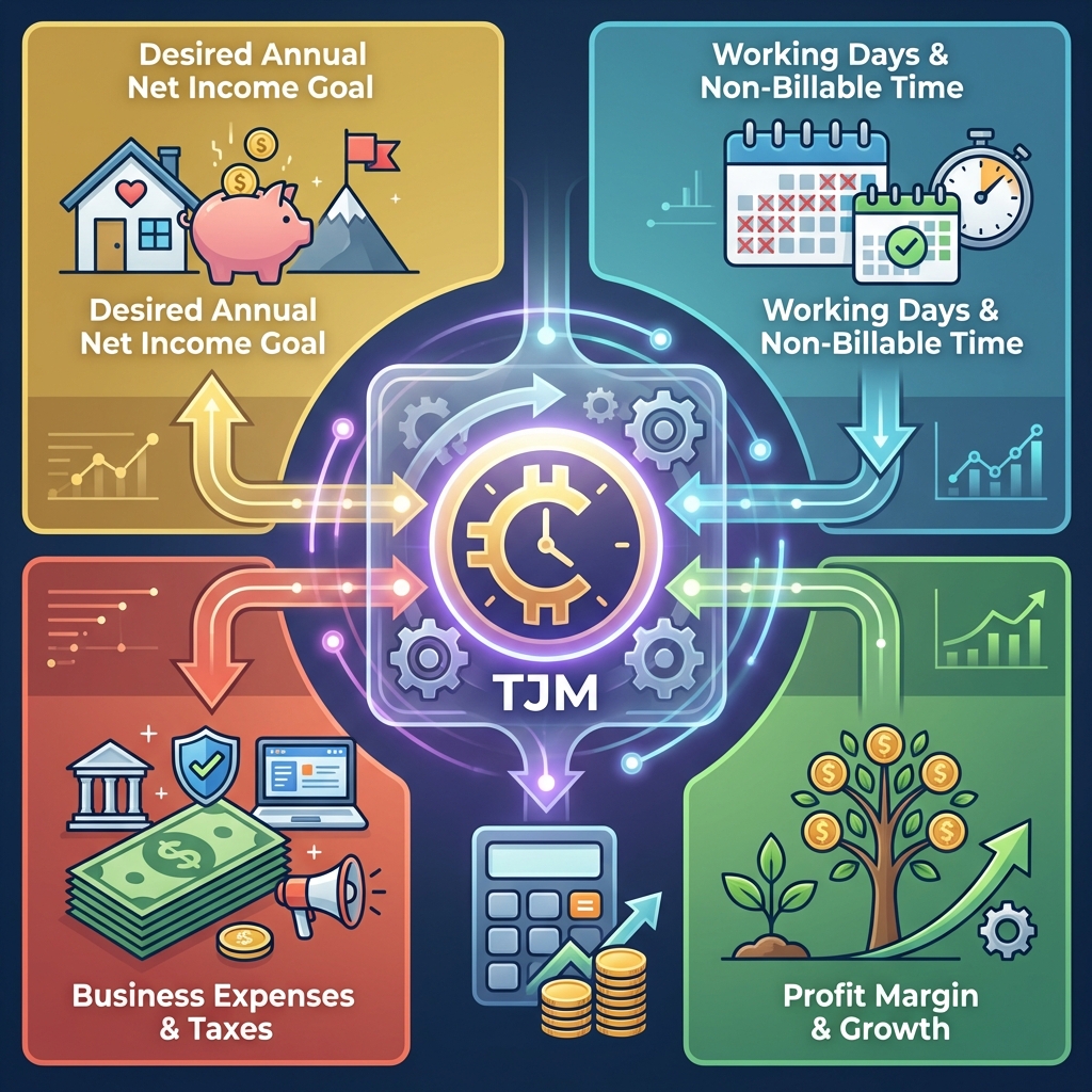 Infographie calcul TJM freelance