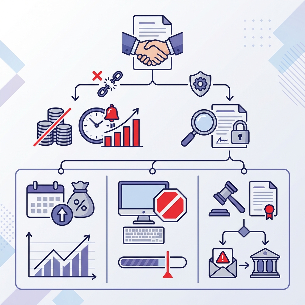Infographie clause impayé contrat freelance
