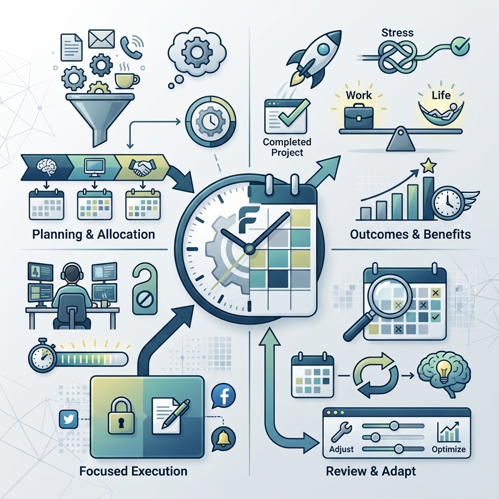 Infographie time blocking freelance