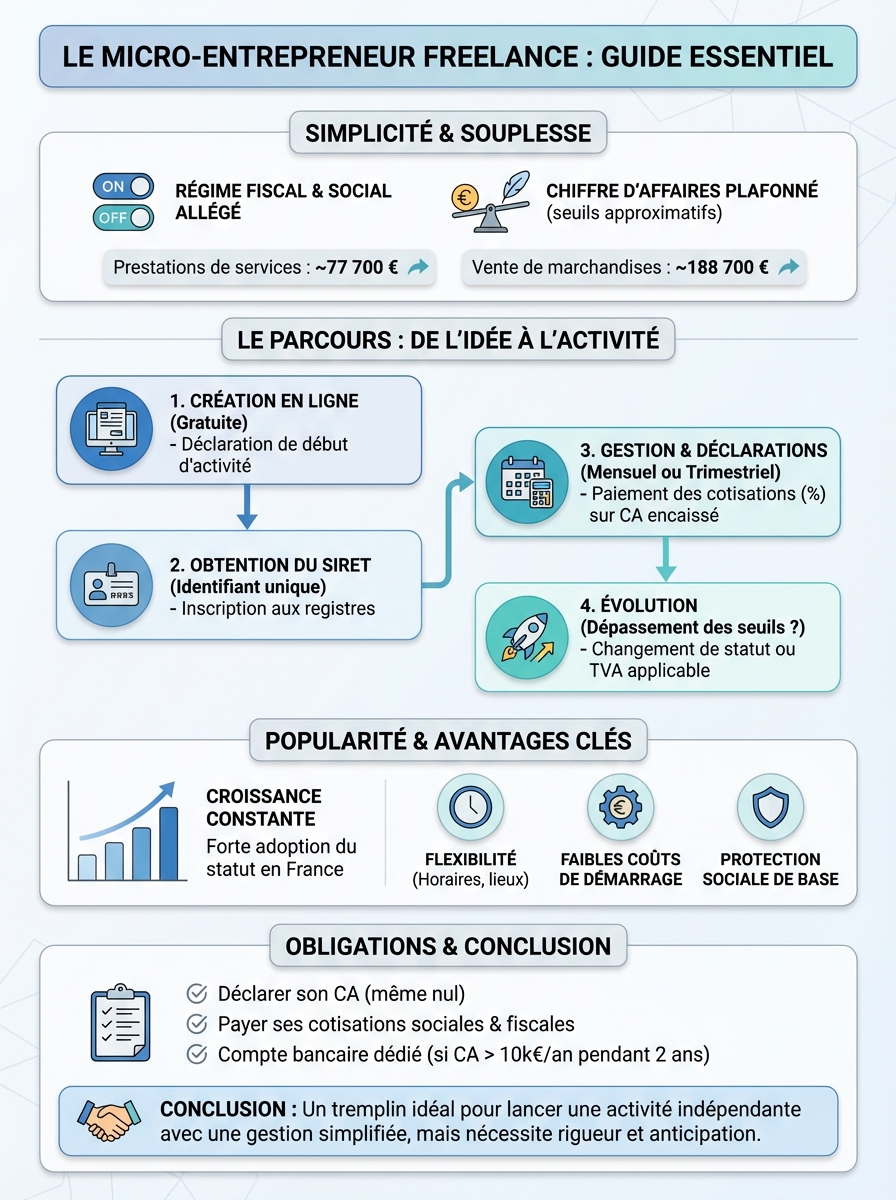 Infographie micro-entrepreneur freelance