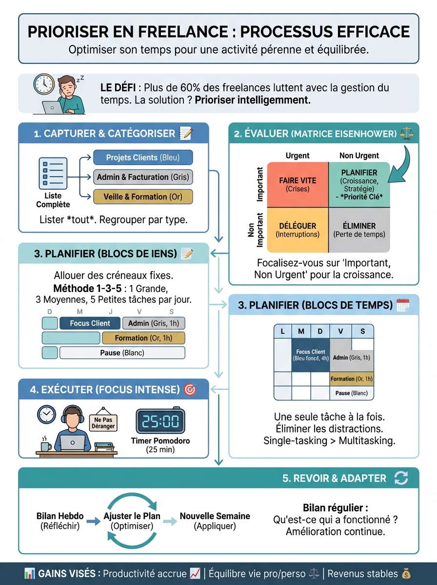 Infographie prioriser en freelance