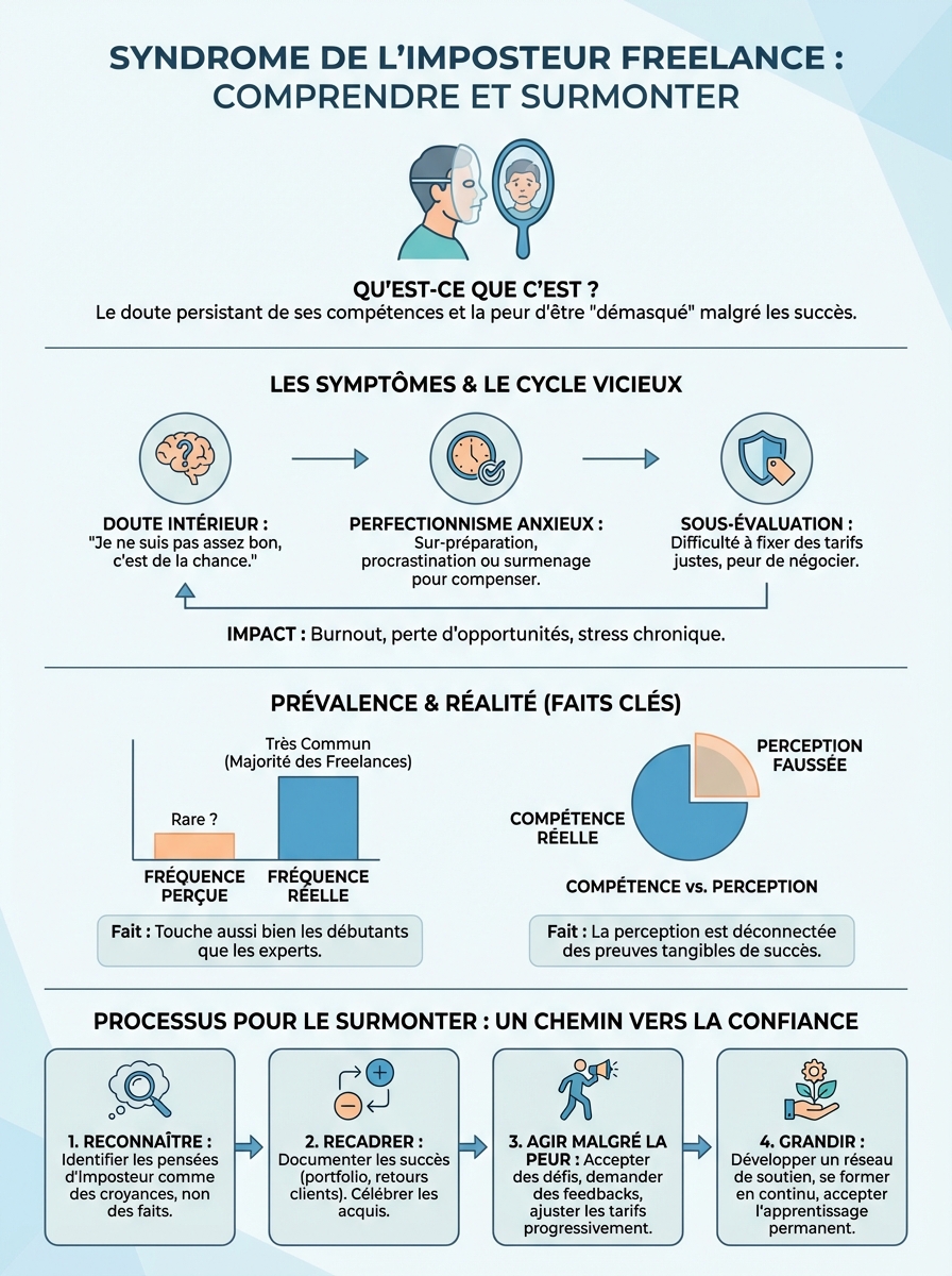 Infographie syndrome de l imposteur freelance