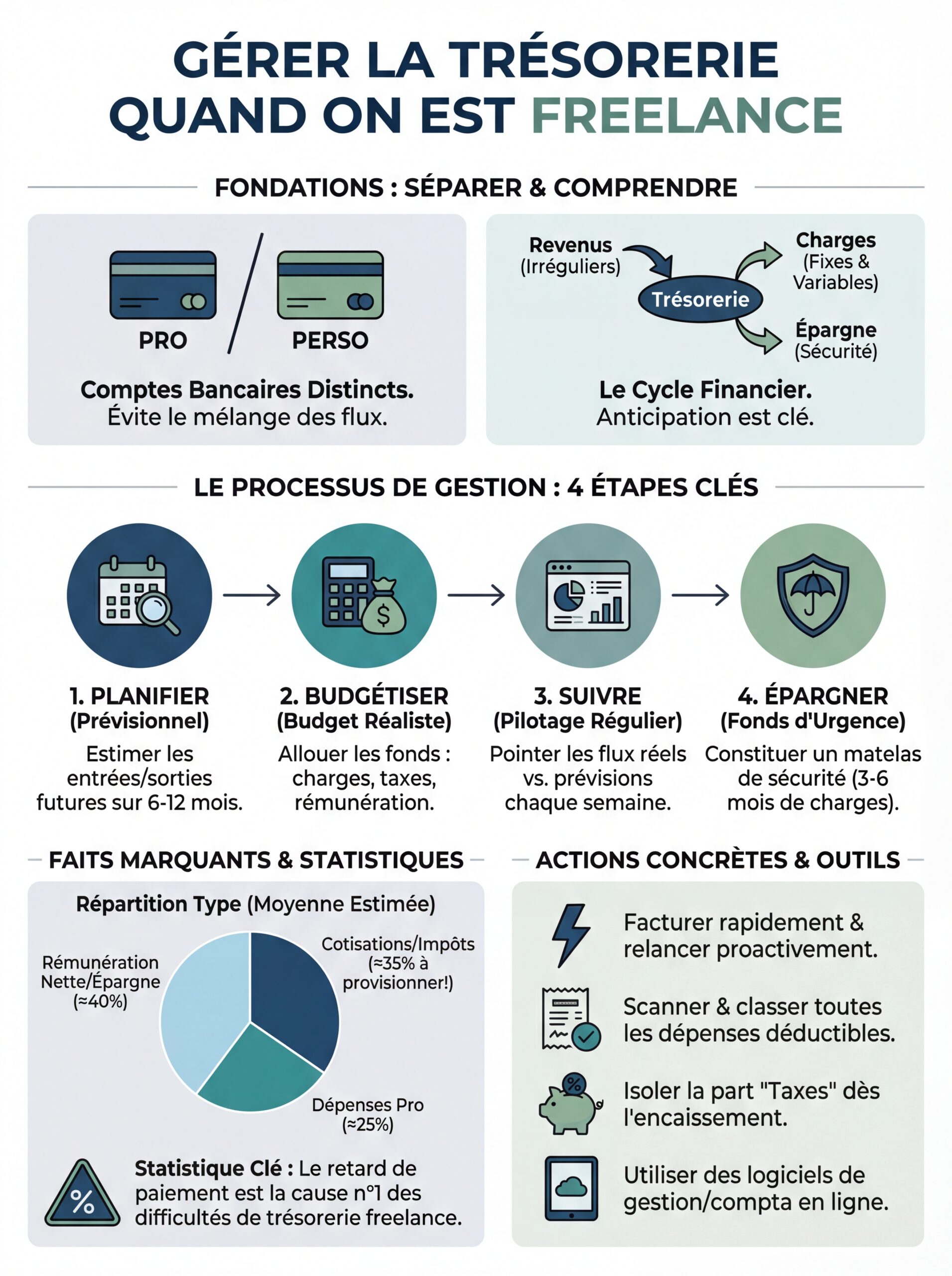 Infographie gérer la trésorerie quand on est freelance