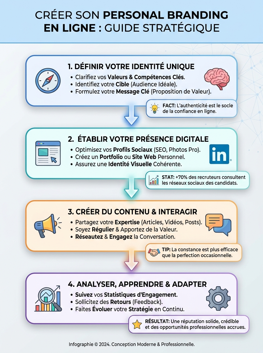 Infographie créer son personal branding en ligne