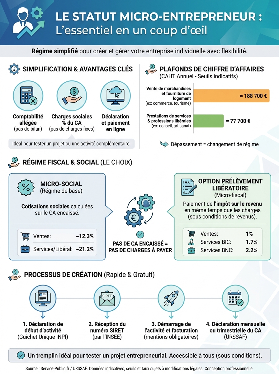 Infographie statut micro-entrepreneur